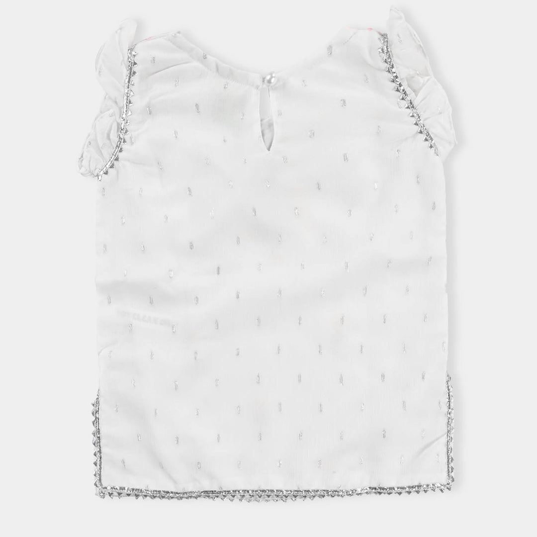 Infant Girls Chiffon 2PC Suit  Noor-e-Dil-W/Silver