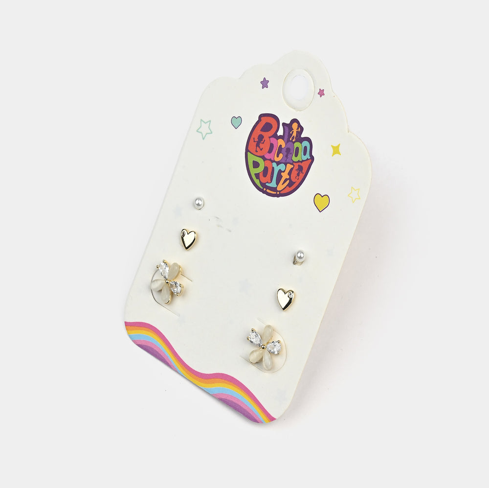Fancy 3 Pair Stud Earring for Girls