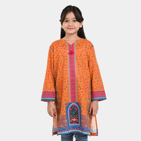 Girls khaddar Printed Kurti Pretty Flower-Multi