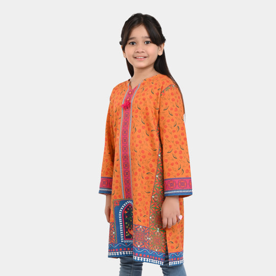 Girls khaddar Printed Kurti Pretty Flower-Multi