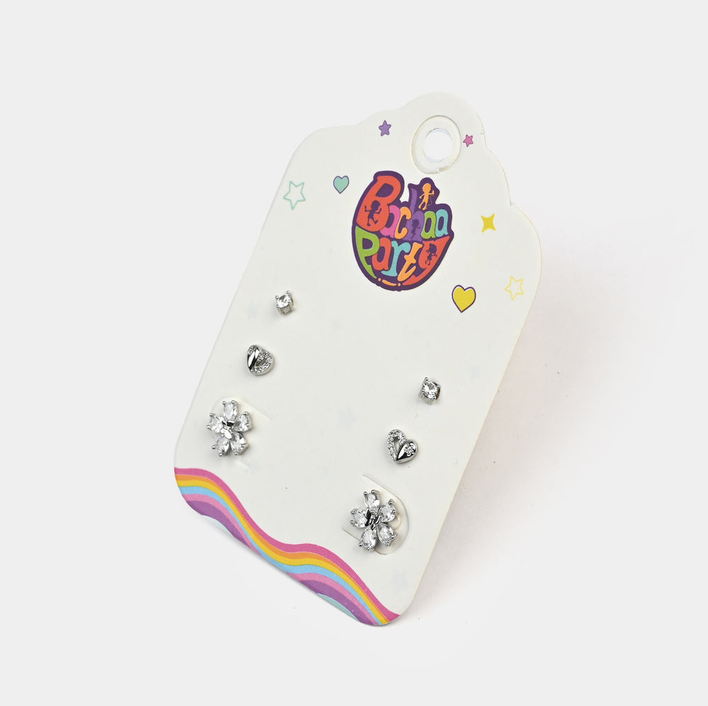 Fancy 3 Pair Stud Earring for Girls