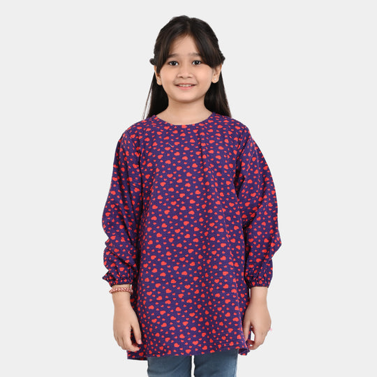 Girls Cotton Casual Top DPCT 2001-Navy Blue