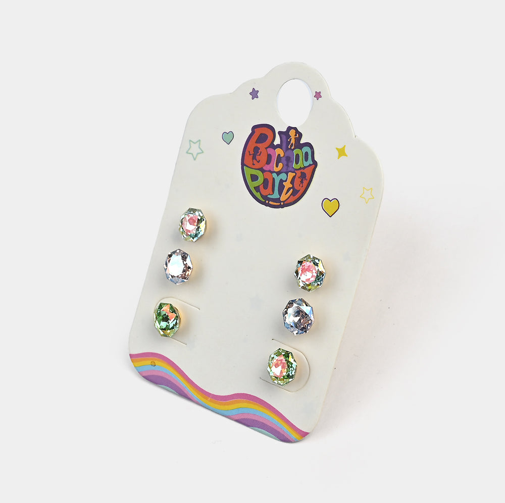 Fancy 3 Pair Stud Earring for Girls