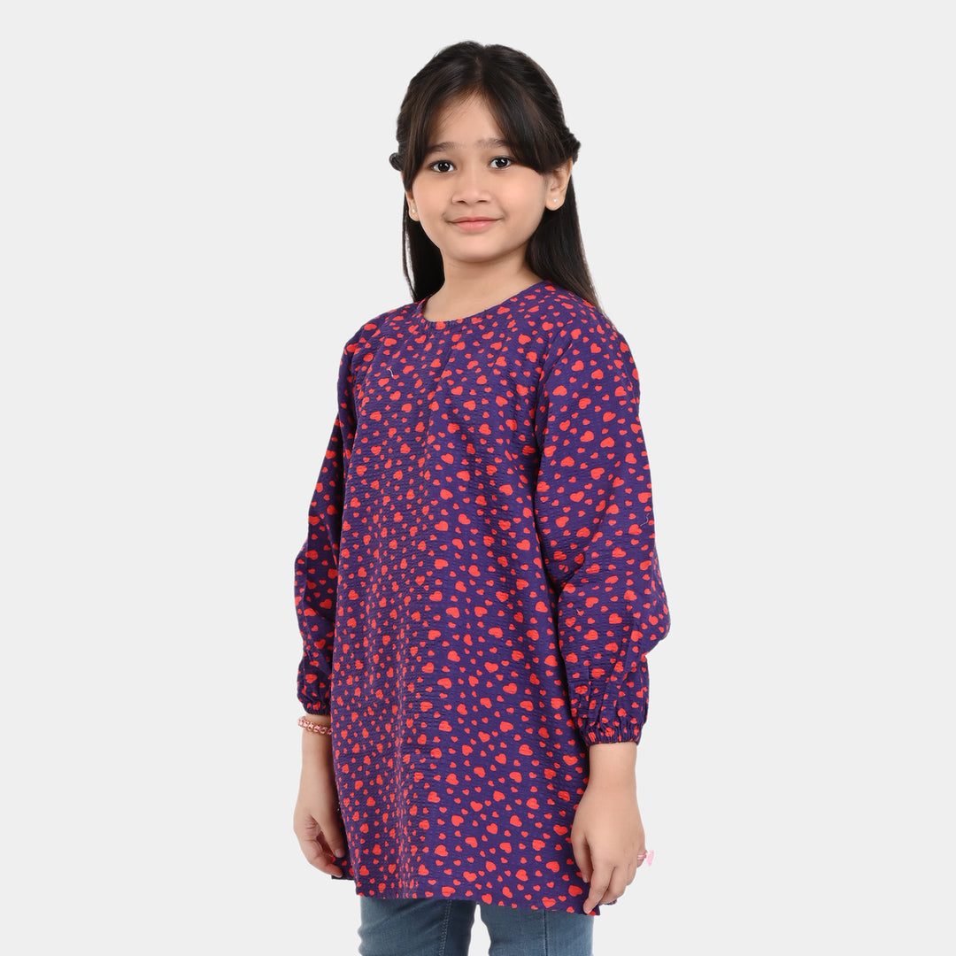 Girls Cotton Casual Top DPCT 2001-Navy Blue