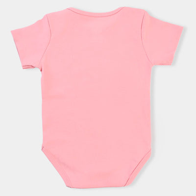 Infant Unisex Basic Romper Full Of Smile-Candy Pink