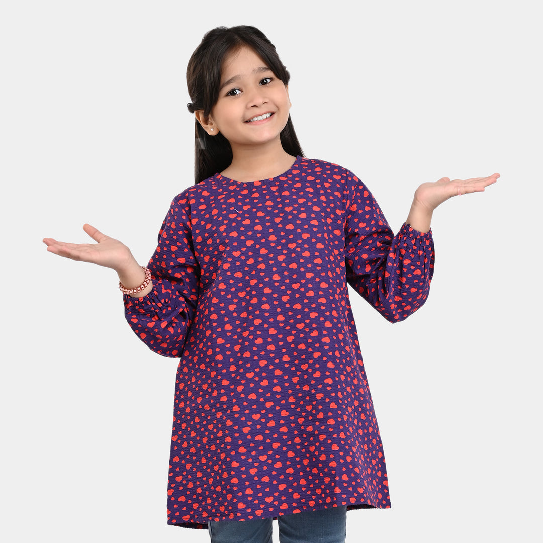 Girls Cotton Casual Top DPCT 2001-Navy Blue