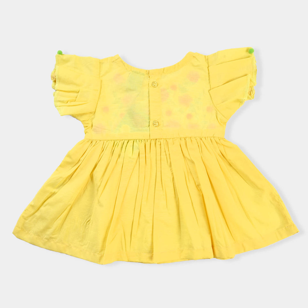 Infant Girls EMB Top Blazing Florals-B.Yellow