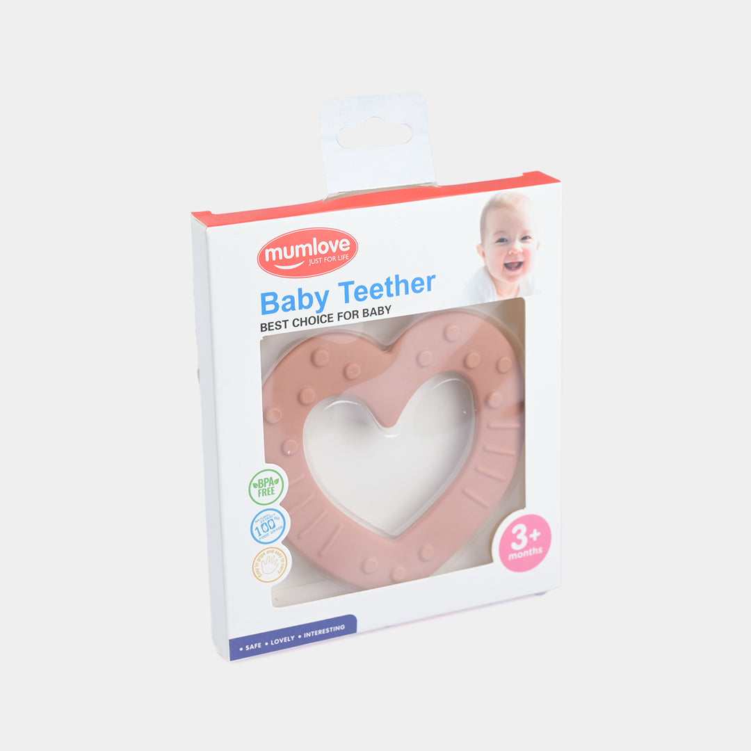 Mum Love Baby Teether Heart Design