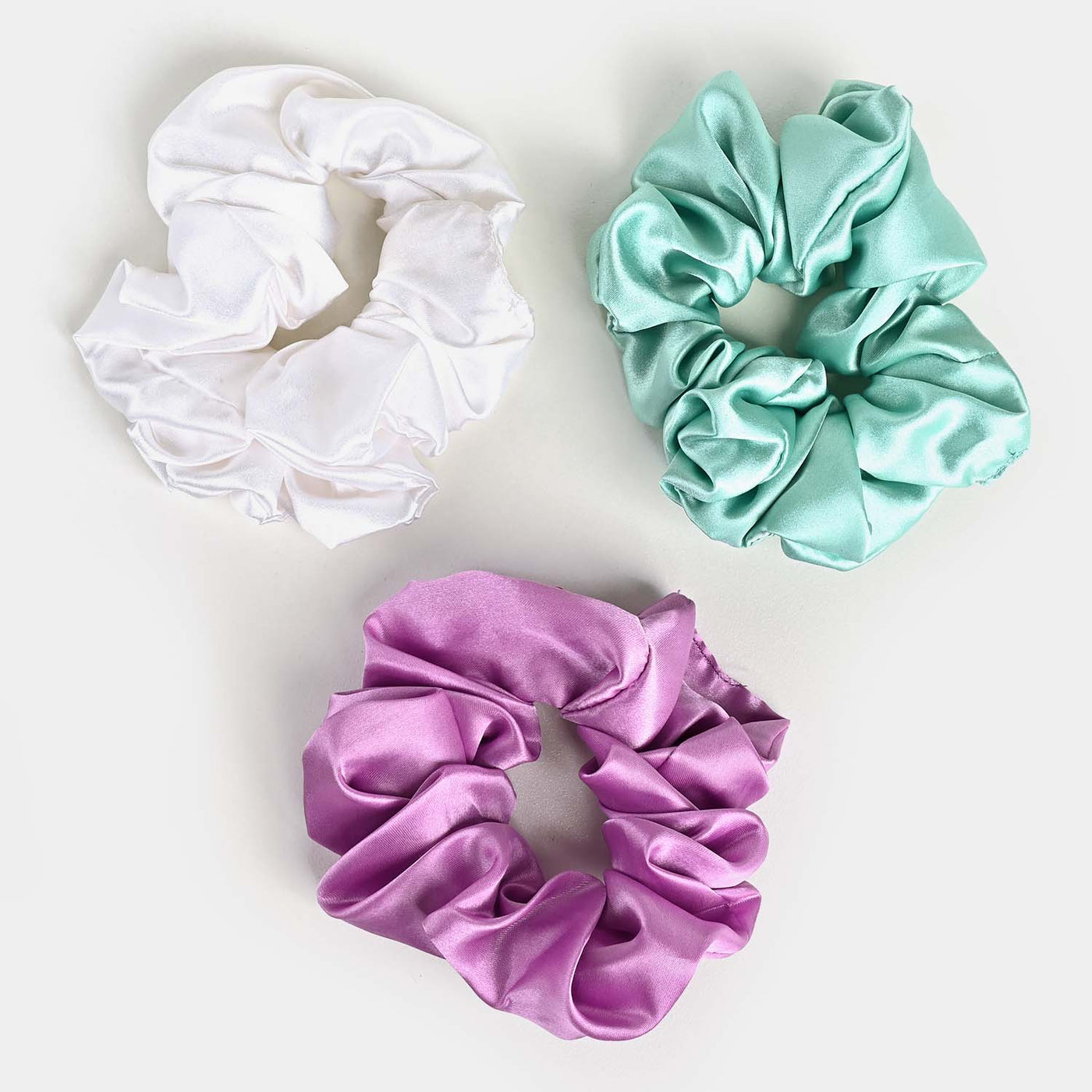 Silk Scrunchies 3PCs Pack Elastic Hair Bands for Girls