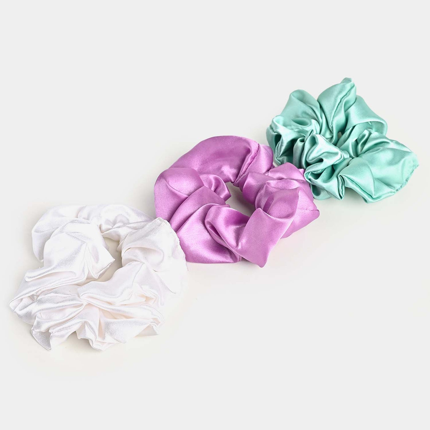 Silk Scrunchies 3PCs Pack Elastic Hair Bands for Girls