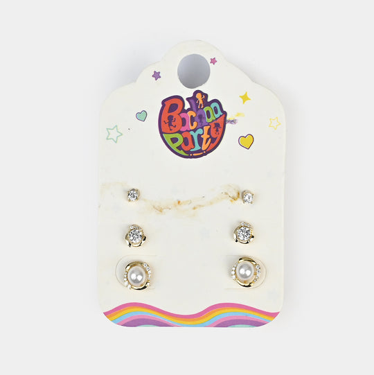 Fancy 3 Pair Stud Earring for Girls