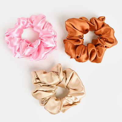 Silk Scrunchies 3PCs Pack Elastic Hair Bands for Girls