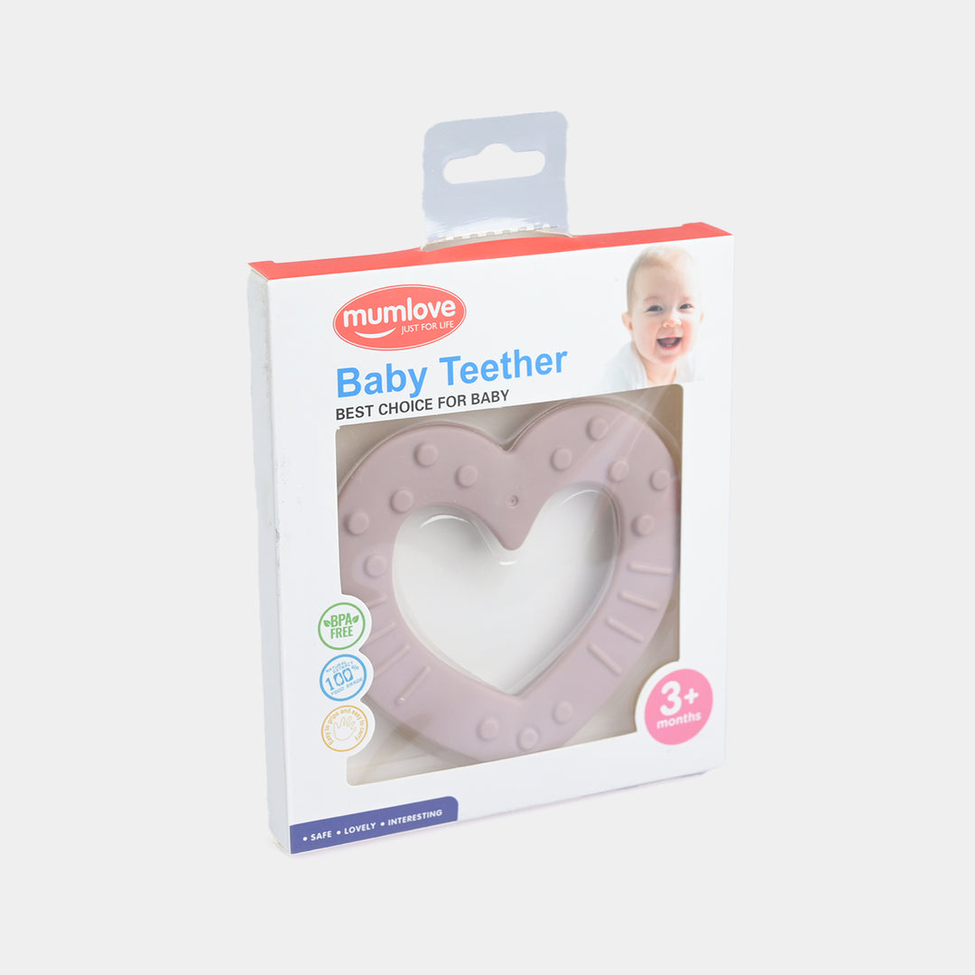 Mum Love Baby Teether Heart Design