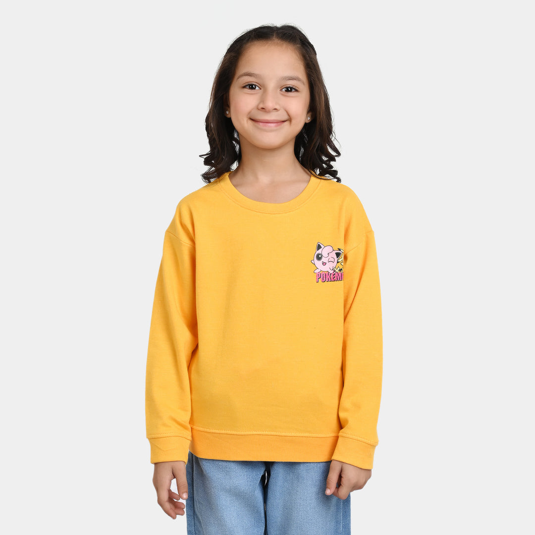 Girls Fleece Sweatshirt Character -Golden Rod