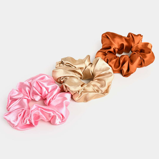 Silk Scrunchies 3PCs Pack Elastic Hair Bands for Girls