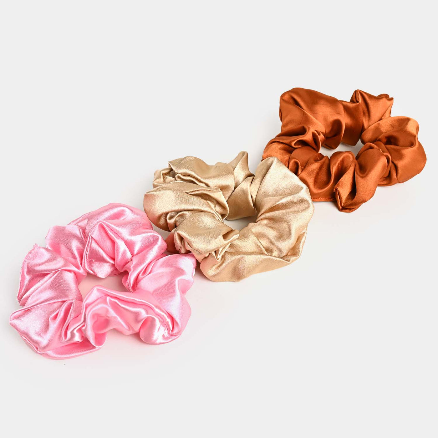 Silk Scrunchies 3PCs Pack Elastic Hair Bands for Girls