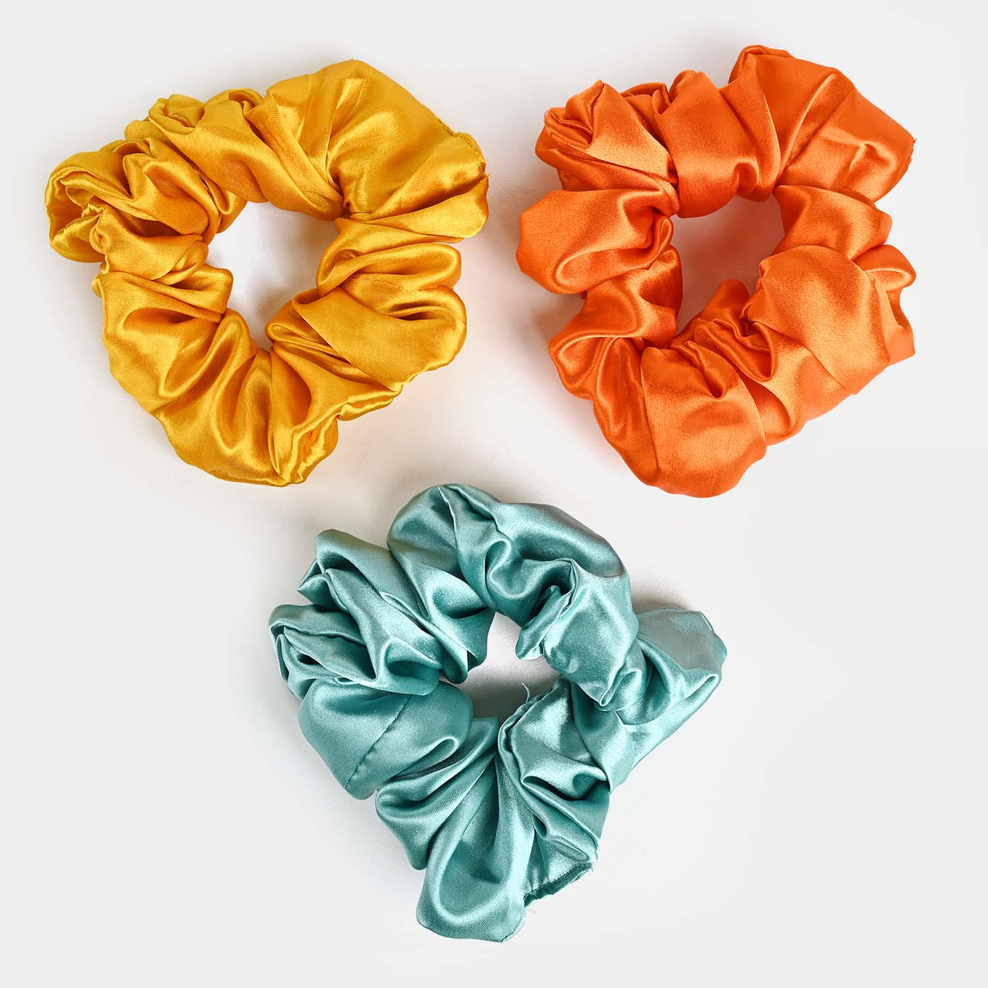 Silk Scrunchies 3PCs Pack Elastic Hair Bands for Girls