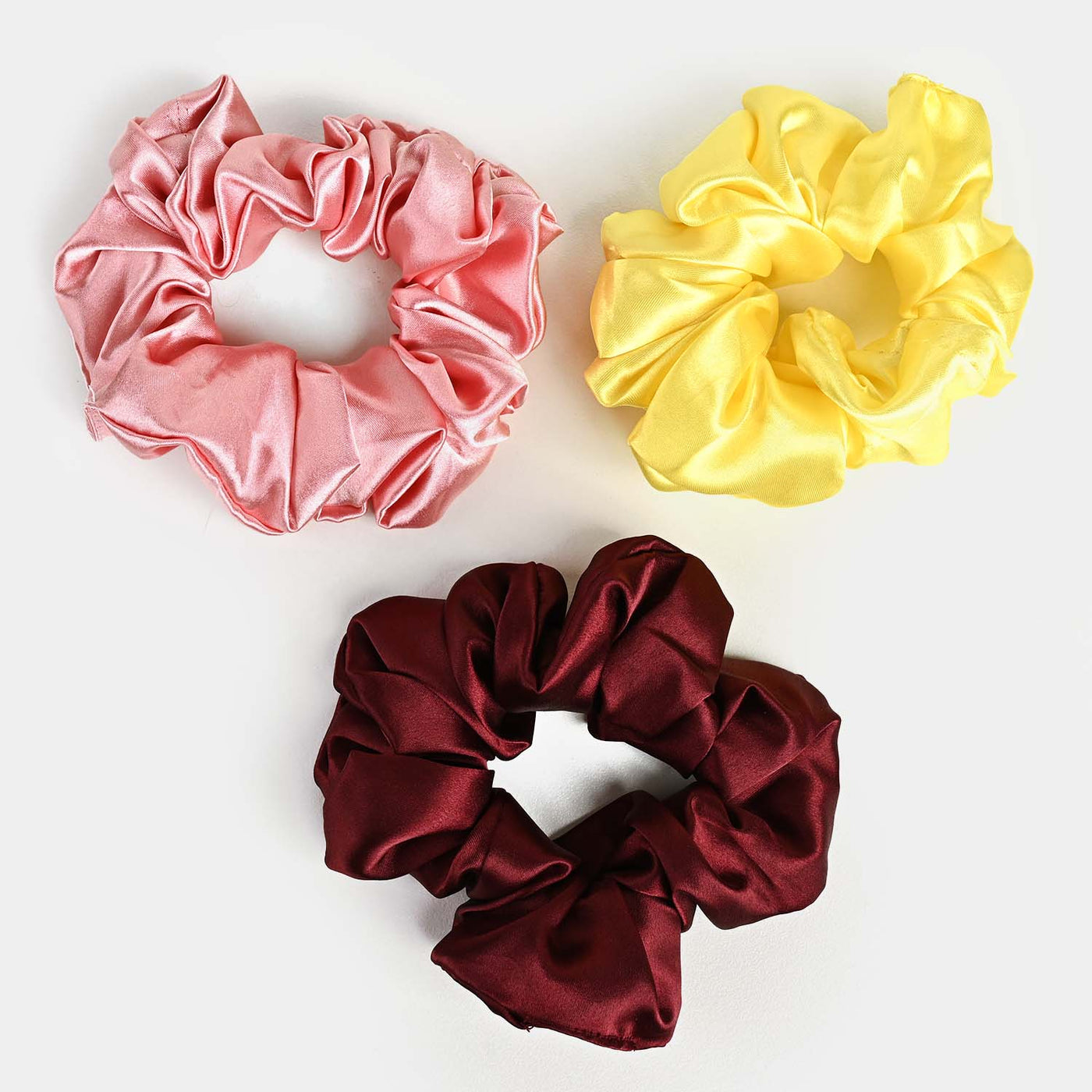 Silk Scrunchies 3PCs Pack Elastic Hair Bands for Girls