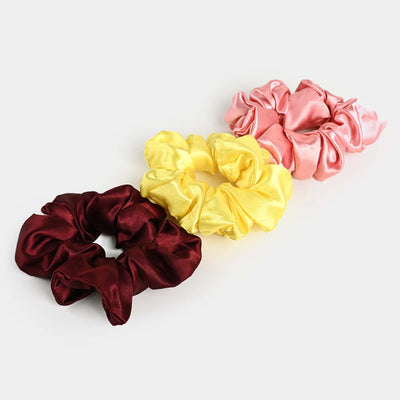 Silk Scrunchies 3PCs Pack Elastic Hair Bands for Girls