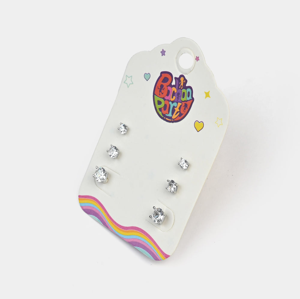 Fancy 3 Pair Stud Earring for Girls