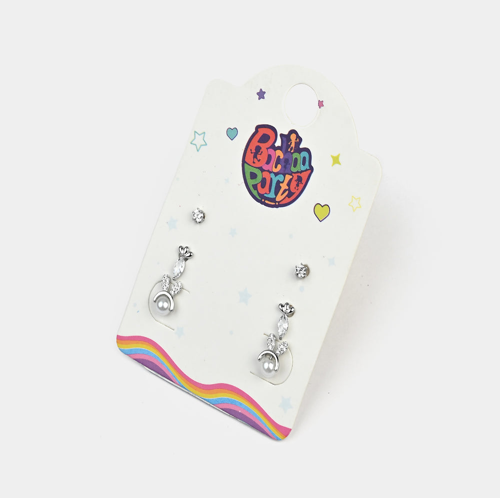 Fancy 3 Pair Stud Earring for Girls