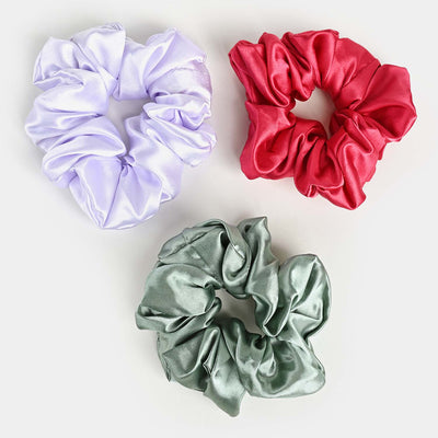 Silk Scrunchies 3PCs Pack Elastic Hair Bands for Girls