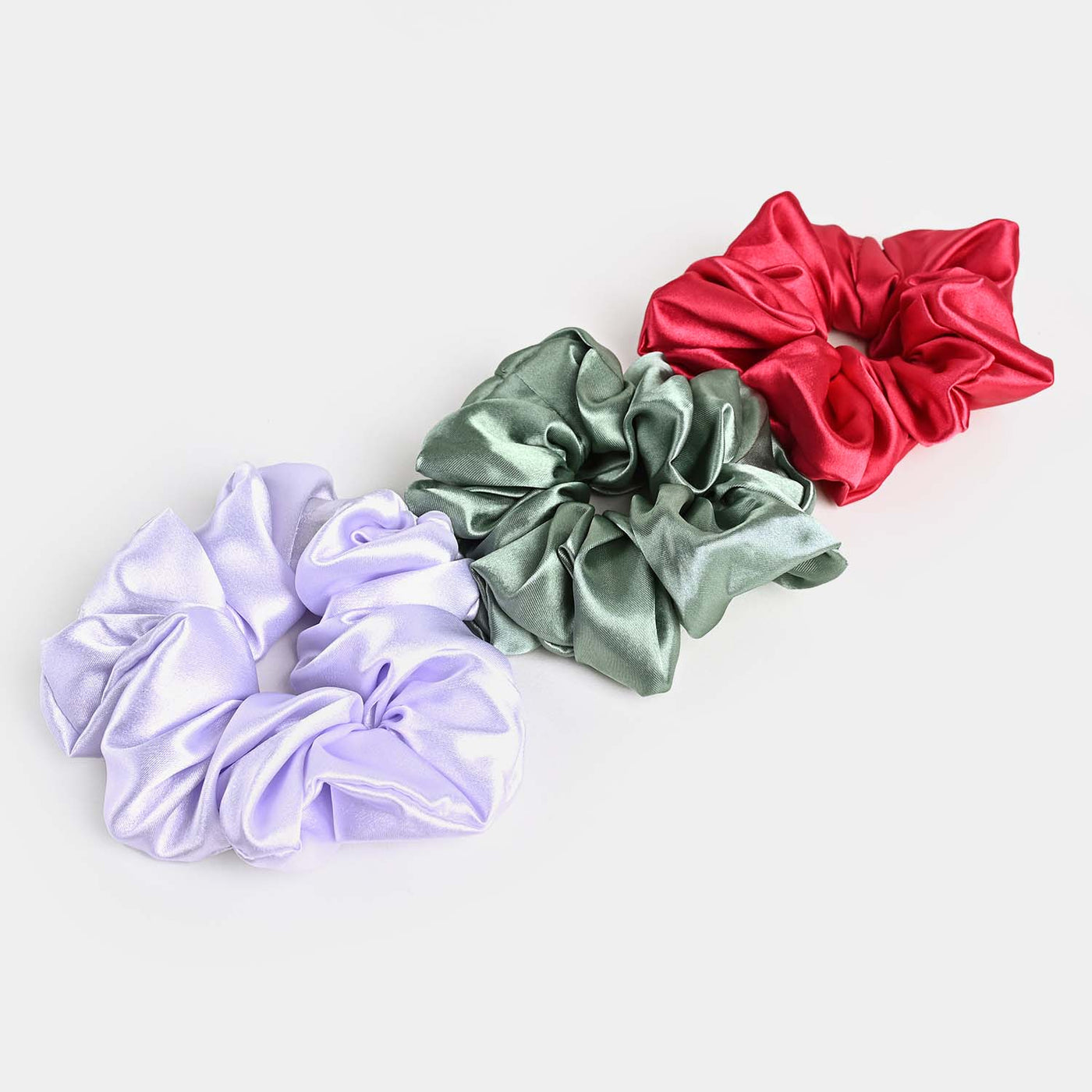 Silk Scrunchies 3PCs Pack Elastic Hair Bands for Girls