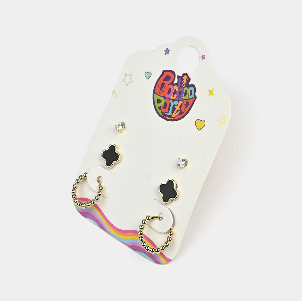 Fancy 3 Pair Stud Earring for Girls