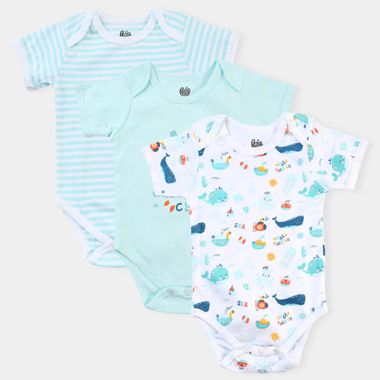 Infant Boys Cotton Interlock Romper Set-mIX