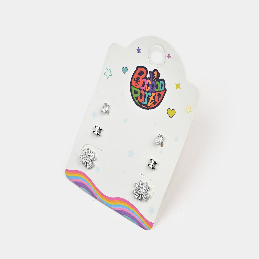 Fancy 3 Pair Stud Earring for Girls