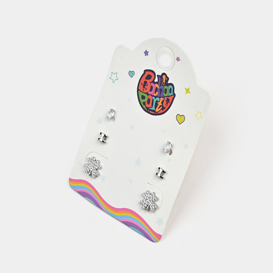 Fancy 3 Pair Stud Earring for Girls