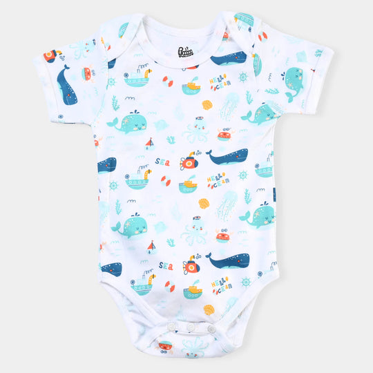 Infant Boys Cotton Interlock Romper Set-mIX