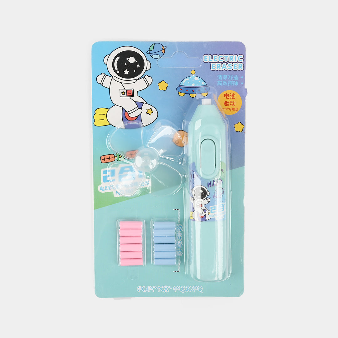 Astronaut Electric Eraser Set with Mini Fan