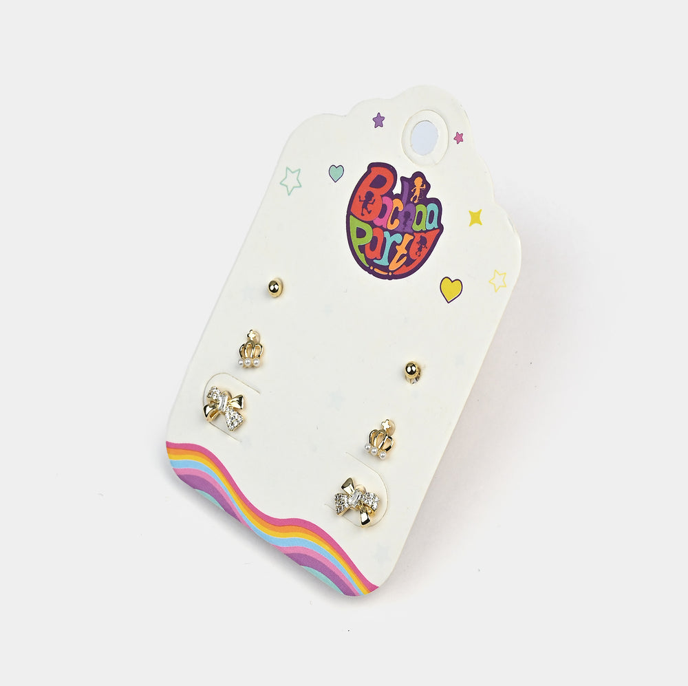 Fancy 3 Pair Stud Earring for Girls