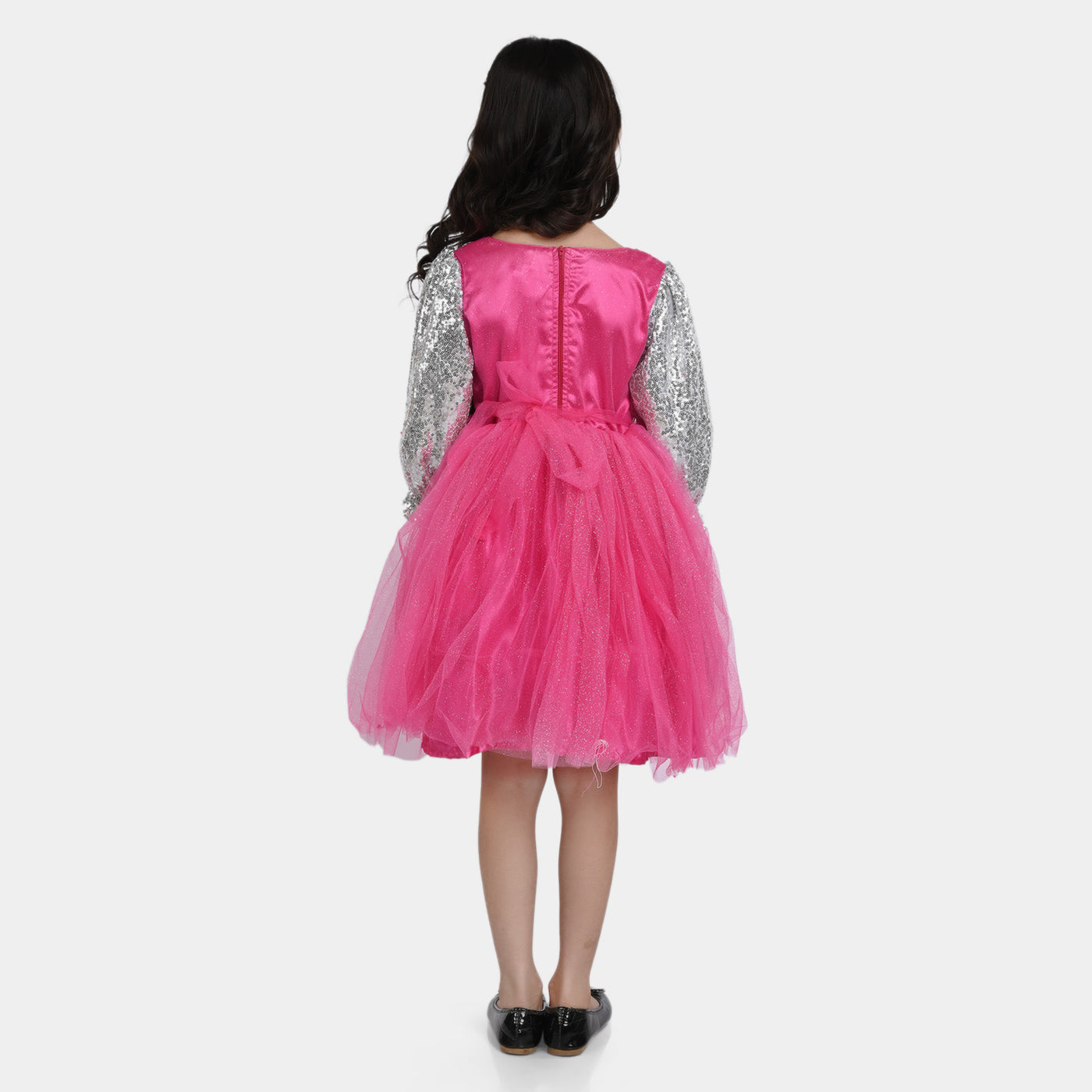 Girls Fancy Frock Shimmer-Pink