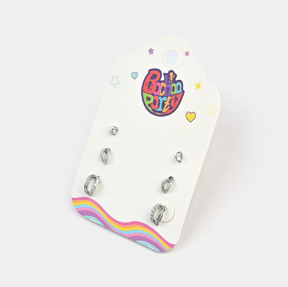 Fancy 3 Pair Stud Earring for Girls