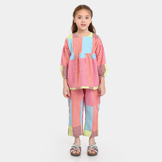 Girls Cotton Co-ord 2PC Set 3005-Multi