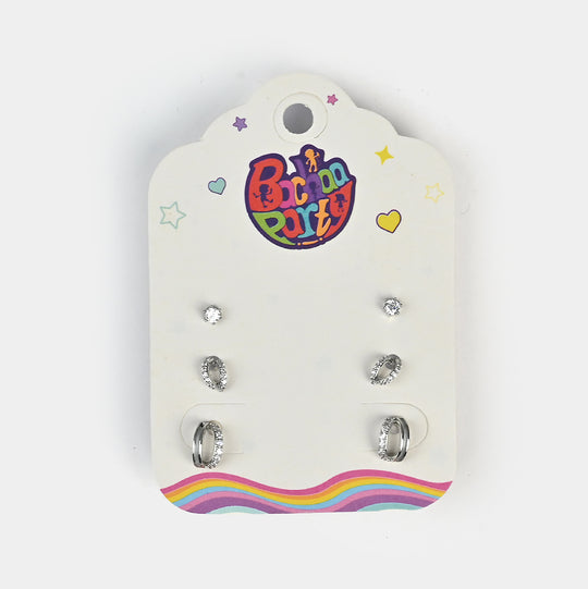 Fancy 3 Pair Stud Earring for Girls