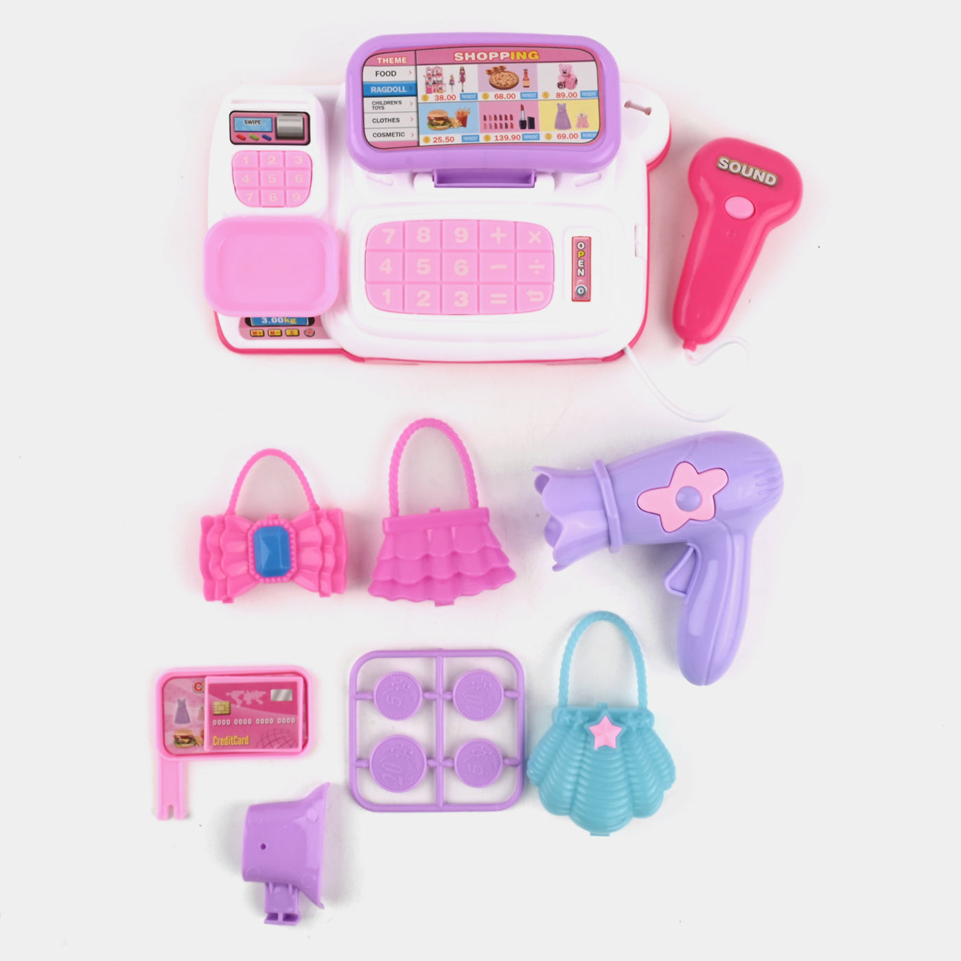 Mini Cash Register Toy Set With Light & Sound