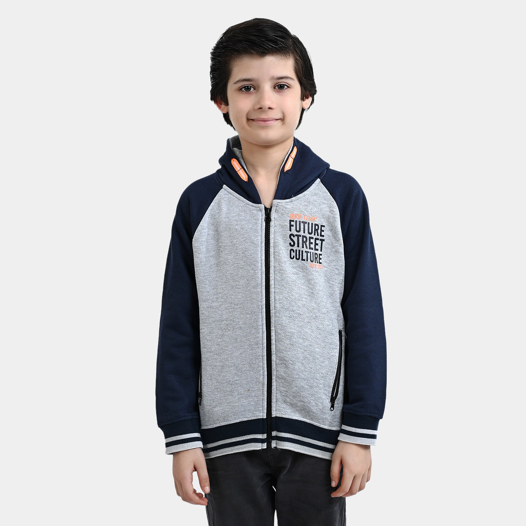 Boys Fleece Knitted Jacket Skate-H.Gray