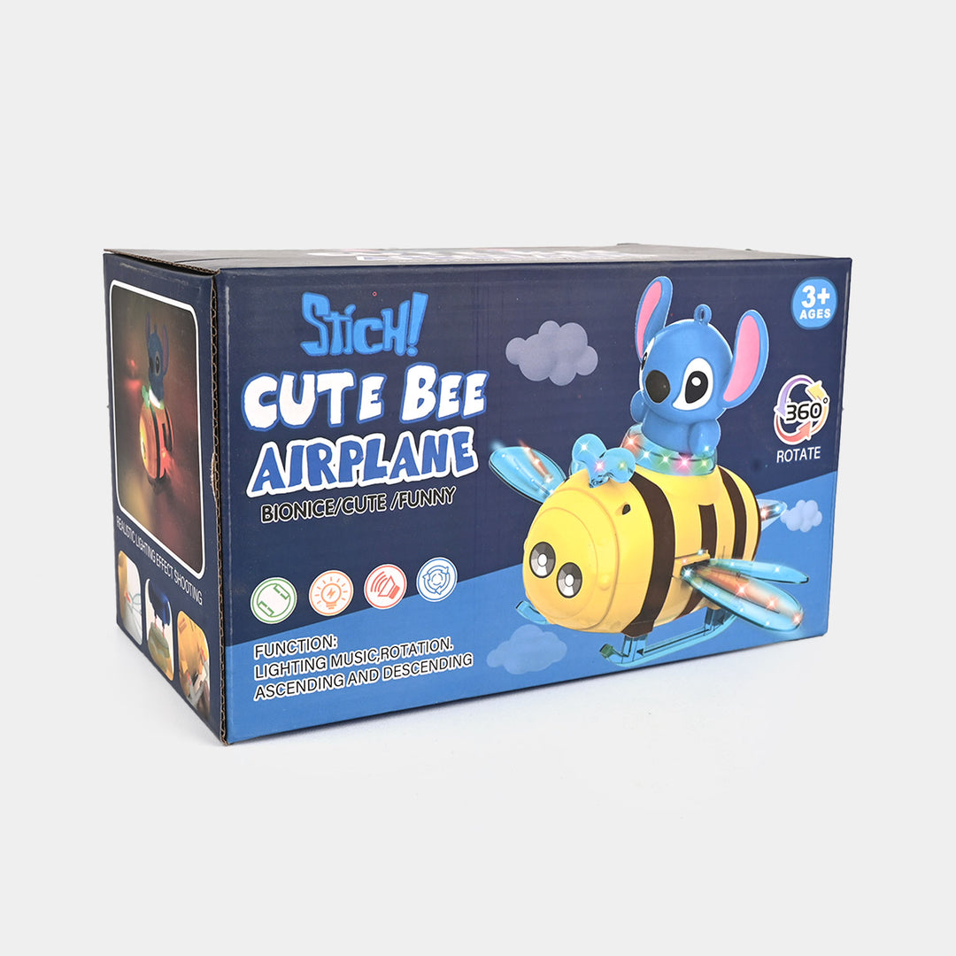 Cute Bee Airplane Universal Toy with Lights & Sound