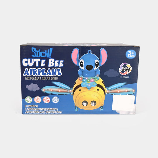 Cute Bee Airplane Universal Toy with Lights & Sound