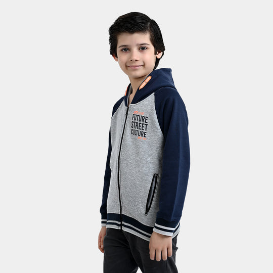 Boys Fleece Knitted Jacket Skate-H.Gray