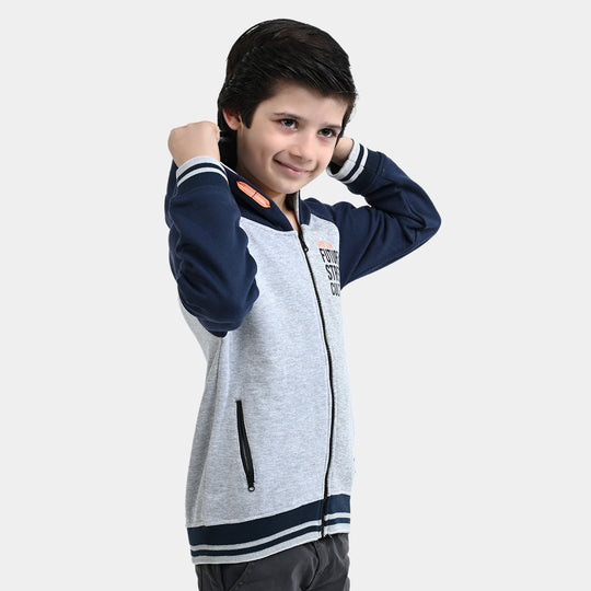 Boys Fleece Knitted Jacket Skate-H.Gray