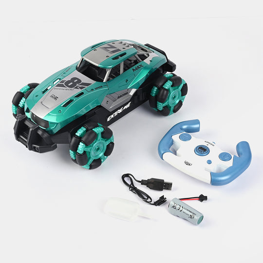 Remote Control Stunt Car With Light & Spray Function For Kids