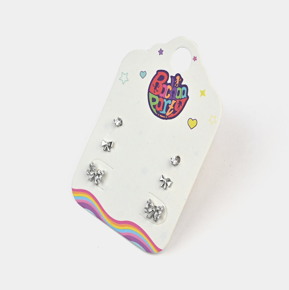 Fancy 3 Pair Stud Earring for Girls
