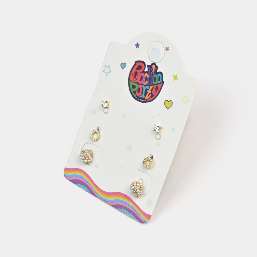 Fancy 3 Pair Stud Earring for Girls