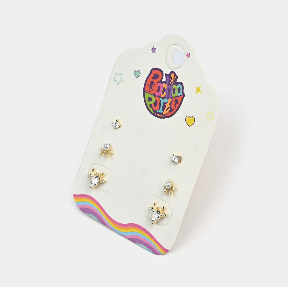 Fancy 3 Pair Stud Earring for Girls