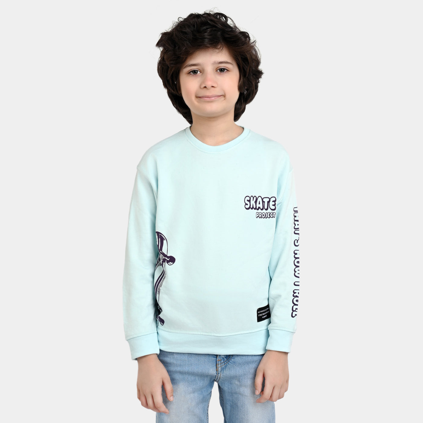 Boys Fleece Sweatshirt Skate Project-Blue Elixi