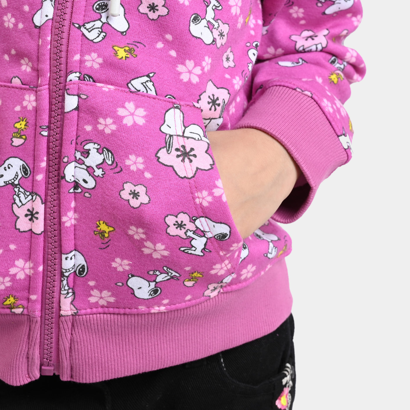 Girls Knitted Jacket Character All Over Printed - Violet